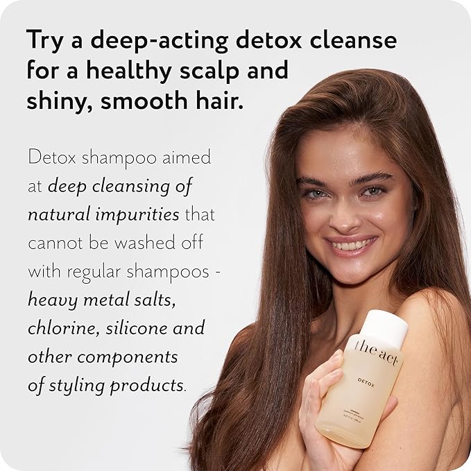 Detox Shampoo - Organic, Moisturizing, Restorative Care for All Hair Types, Curly and Color Treated Hair - Deep Cleansing, Sulfate Free, Vegan, for Women Men, 9.47 fl oz