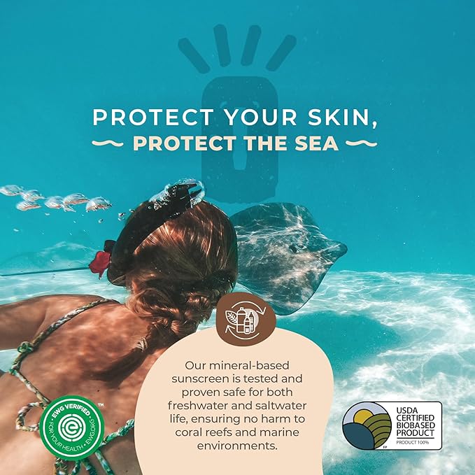 SPF 45 Shimmer Mineral Sunscreen with Non-Nano Zinc Oxide for Face and Body, Natural Sparkling Finish Reef Safe Sunscreen, Travel Size, Non-toxic, Biodegradable, Water Resistant, 2.5 Fl oz