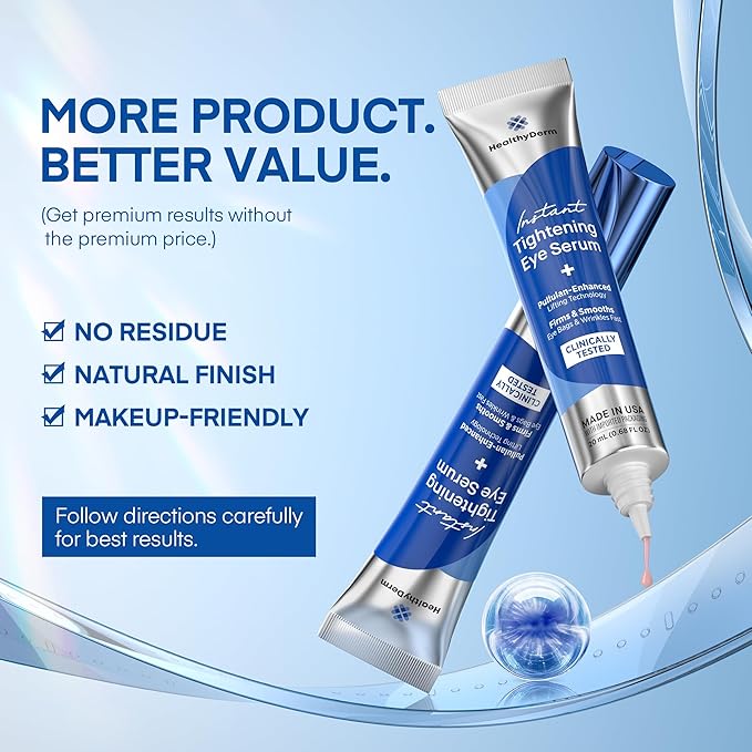 Instant Under Eye Lift Serum - Reduces Eye Bags, Wrinkles, Puffy Eyes, Dark Circles & Crow’s Feet in Minutes - Advanced Firming Polysaccharide Formula for Mature Skin - 20 mL