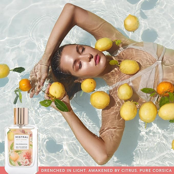 Mistral Palombaggia Eau de Parfum – Citrus Floral Perfume for Women with Ginger, Raspberry & Cedarwood | Paraben-Free, Long Lasting French Luxury Fragrance Spray, Women's Fragrances | 1.7 fl oz