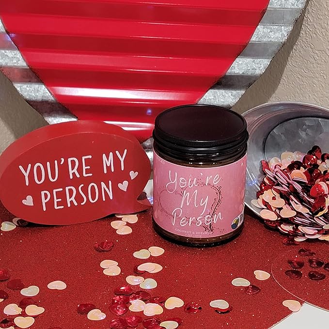 Arctic Wicks Scented Coconut Beeswax Candles | Coconut Beeswax Non Toxic Candle 9oz Amber | Farmhouse Candles Non-Toxic Clean Burn 100% USDA Certified Biobased (You're My Person | Love Spell)