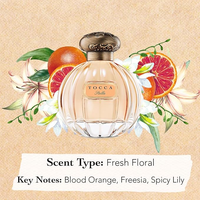 Tocca Stella Perfume Set for Women, 100 ml (3.38 oz) + 10 ml (0.34 oz) - Fresh Floral, Blood Orange, Freesia, Spicy Lily ($172 Value)