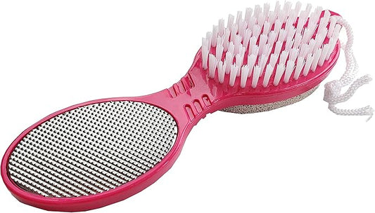 4 in 1 The Pedi Care Stick 4 Sided Pedicure Paddle Metal File and Emery Board Tool with Pumice Stone for Feet by DreamCut