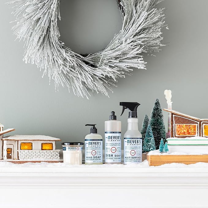 MRS. MEYER'S CLEAN DAY Soy Aromatherapy Candle, 35 Hour Burn Time, Made with Soy Wax and Essential Oils, Limited Edition Snowdrop, 7.2 oz - Pack of 2