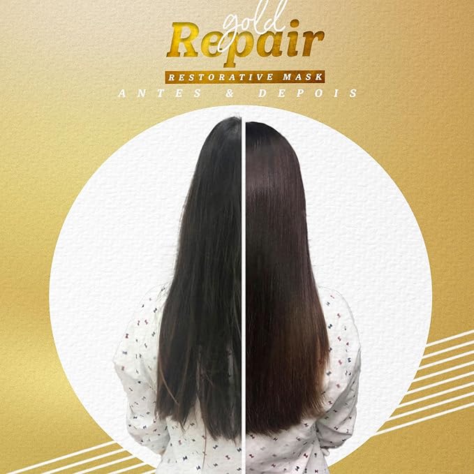 Expert Hair Gold - Restorative Hyaluronic Acid Mask to Repair Damaged Hair, Combat Dryness, Frizz & Split Ends (500g/17.6 Fl Oz)