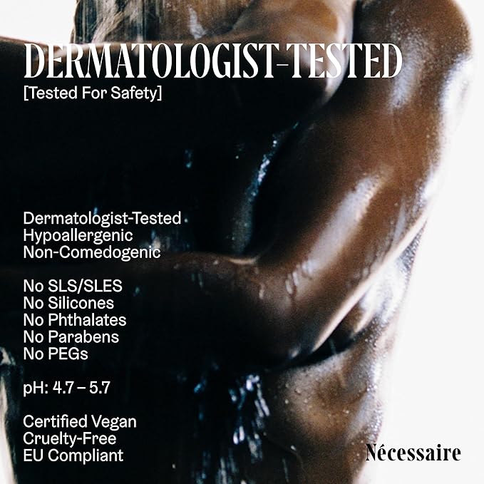 Nécessaire The Body Wash Hinoki - Natural Body Wash for Women & Men, Softening Shower Gel with Gentle Exfoliating Acids AHA/BHA/PHA. Gel Cleanse, 8.4 fl oz.