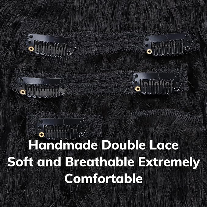 IDN BEAUTY Clip In Hair Extensions Real Human Hair, Body Wave 24 Inch 120g 7pcs Natural Black Remy Virgin Human Hair Clip Ins Real Human Hair Black Women Body Wave Clip Ins Human Hair Thick