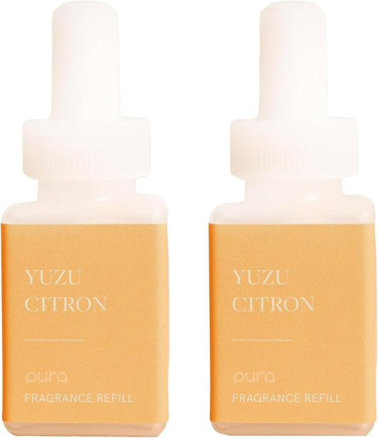 PuraHome Scent Refill - Smart Home Air Diffuser - Up to 120-Hours of Luxury Fragrance per Refill - Home Essential - Clean & Safe Diffuser Fragrance - 2 Pack, Yuzu Citron