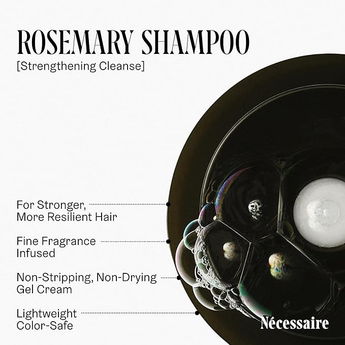 Nécessaire Rosemary Hair Duo | Multi-Protien Strengthening Shampoo + Conditioner For Thinning Hair. For Women + Men. Good For All Hair Types/Textures. Free Of Sulfates. Color-Safe. 250 ml / 8.4 oz