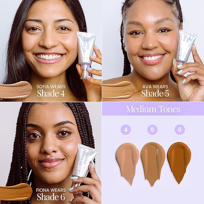 Naked Sundays BeautyScreen™ SPF 50 Mineral Peptide Foundation Tint – 2-in-1 Skin Tint & Mineral Sunscreen | Radiant, Buildable Coverage, Acne-Safe, Infused with Peptides (5 Tan Honey, 1.01 oz)