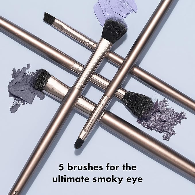 e.l.f. Smoky Eye Brush Kit, 5-Piece Makeup Brush Kit For Creating A Smoky Eye Look, Apply & Blend Eyeshadow, Vegan & Cruelty-Free