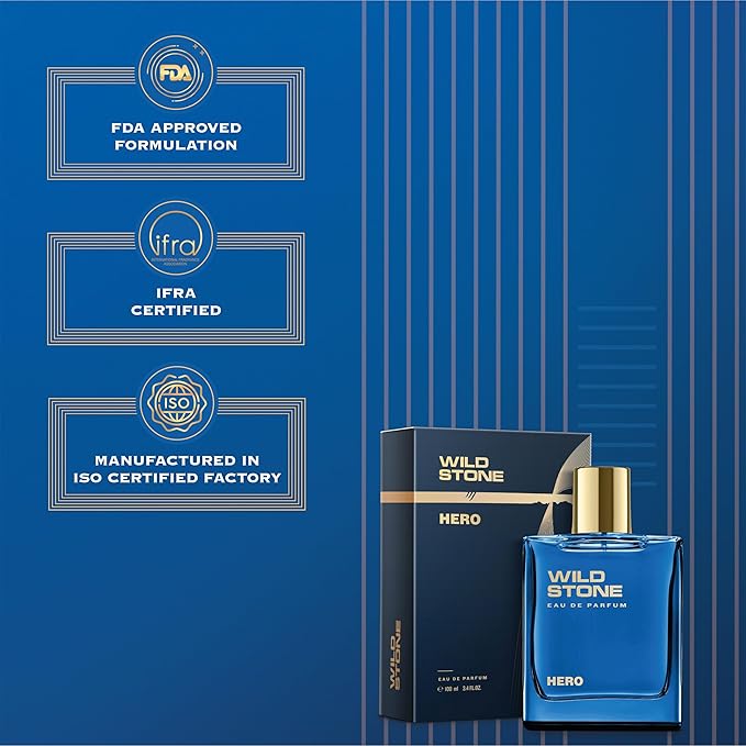 Hero Perfume for Men| Luxury Eau De Parfum | Long-Lasting Fragrance | Best Gift for Him l Premium Perfume for Men l Infused with Aromatic & Marine Notes 100 ml 3.4 Fl oz