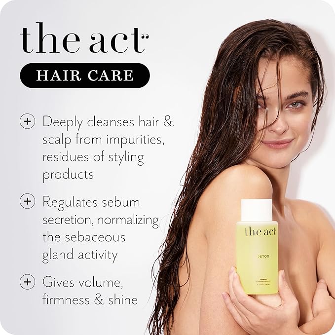 Detox Shampoo - Organic, Moisturizing, Restorative Care for All Hair Types, Curly and Color Treated Hair - Deep Cleansing, Sulfate Free, Vegan, for Women Men, 9.47 fl oz