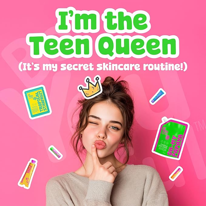 BeYoutiful 10 Face Mask Gift Set for Kids and Teens, 10 Individually Wrapped Hydrating Sheet Masks in a Gifts Box, for Sleepovers, Spa Nights, Soothing, Vegan Skincare Hyaluronic Acid & Vitamin C