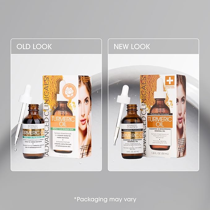 Advanced Clinicals Turmeric Oil Serum For Face | Facial Skin Care Serum With Jojoba + Coconut Oil To Improve Appearance Of Dark Spots & Uneven Skin Tone | Antioxidant Dry Skin Moisturizer, 1.8 Fl Oz