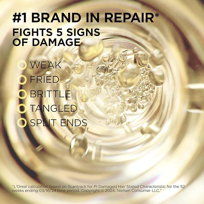 L'Oreal Paris Elvive Total Repair 5 Repairing Shampoo for Damaged Hair Shampoo with Protein and Ceramide for Strong Silky Shiny Healthy Renewed Hair 28 Fl Oz(Packaging May Vary)