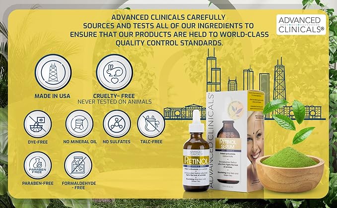 Advanced Clinicals Retinol Serum For Face | Visible Anti Aging Retinol Serum Skin Care Face Moisturizer With Vitamin E Helps Improve Look Of Wrinkles, Fine Lines, & Uneven Skin Tone, 2-Pack
