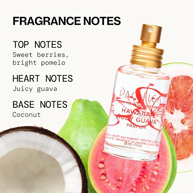 Pacifica Hawaiian Ruby Guava Hair Perfume & Body Fragrance Spray Mist - Body Mist Fragrance w/ Grapefruit, Patchouli, Sugar Notes & Geranium Clean Beauty Alcohol-Free, Vegan & Cruelty-Free, 6 oz