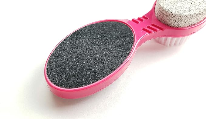 4 in 1 The Pedi Care Stick 4 Sided Pedicure Paddle Metal File and Emery Board Tool with Pumice Stone for Feet by DreamCut