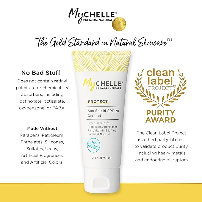 MyChelle Dermaceuticals Sun Shield Liquid Zinc SPF 30 Light/Medium - Tinted Sunscreen for All Skin With Oil-Absorbing Bentonite Clay - Use as Sheer Foundation or Makeup Primer for Matte Finish