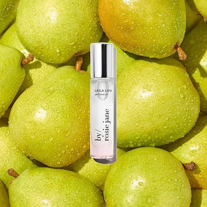 By Rosie Jane Perfume Oil (Leila Lou) - Travel Size Roll On Perfume with Notes of Juicy Pear, Sweet Jasmine & Tangerine Skin - Paraben, Sulfate & Phthalate Free (7ml)