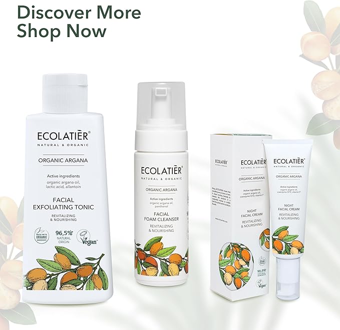 Facial Exfoliating Toner Revitalizing & Nourishing with Organic Argan Oil – Hydrating, Anti-Aging, Vegan, 98% Natural Ingredients for Women & Men - 5.1 Fl Oz / 150ml