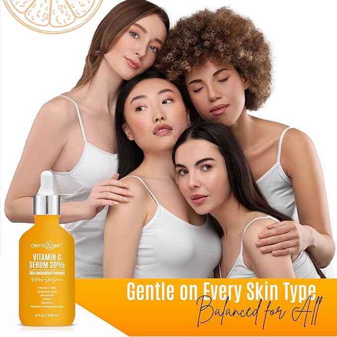 30% Vitamin C Serum (8 Fl Oz) Pure Organic Anti- Wrinkle + Hyaluronic Acid + Retinol + Vitamin E + Vitamin B, Facial Serum For Anti-aging, Wrinkles, And Fine Lines.