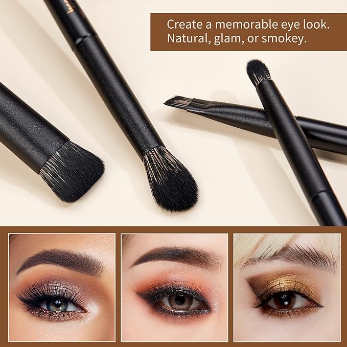 Makeup Brushes Set Jessup Make up Brushes 14Pcs Black Kabuki Foundation Eyeshadow Contour Concealer Powder Eyeliner Crease Eyebrow Blending Brush, T336