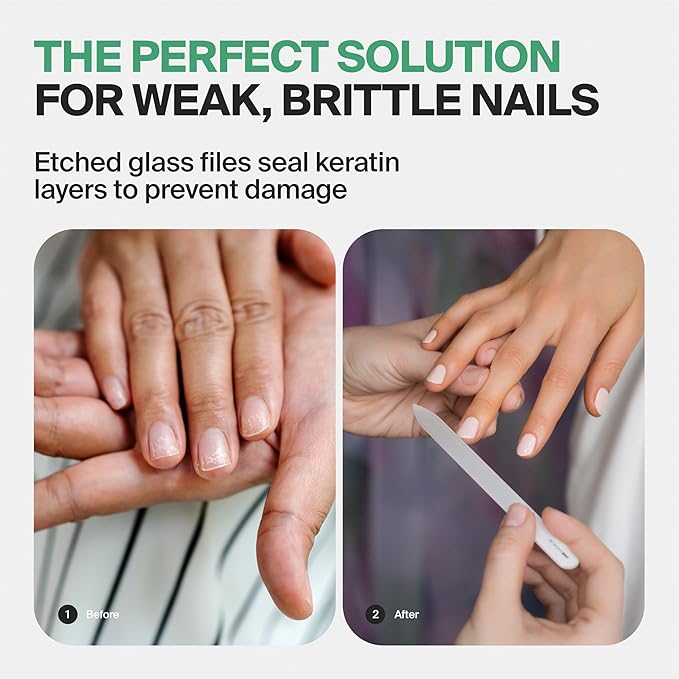 GERMANIKURE Glass Nail File in Suede Sleeve - Life is Better at The Beach - Professional Crystal Nail File for Natural Nails - Ideal Manicure & Pedicure Tool for Smooth, Easy Shaping - Nail Care Gift
