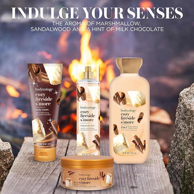 Bodycology Long-Lasting Fragrance Body Mist, Cozy Fireside S'more, 8 fl oz