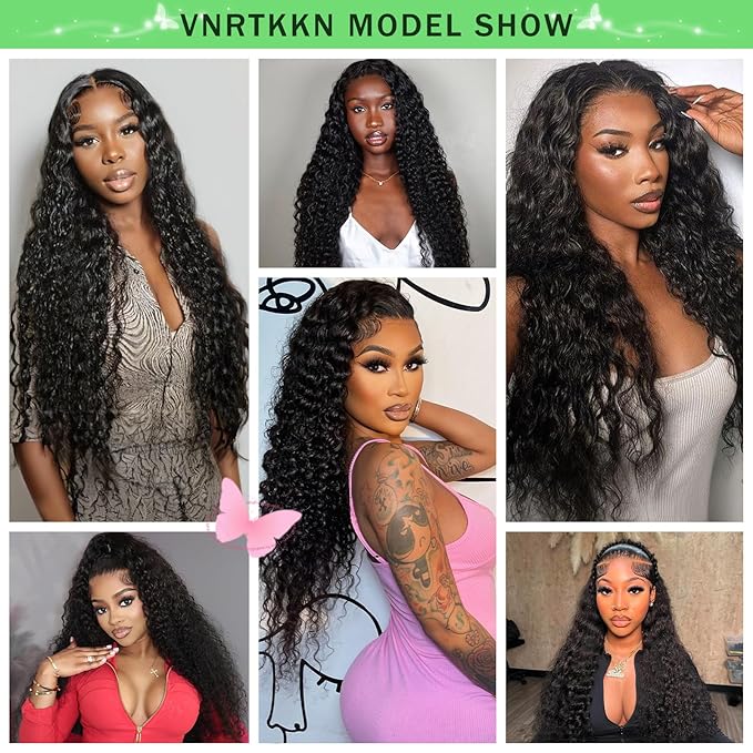 HD Lace Front Wigs Human Hair Deep Wave Wig 200 Density 13x6 Human Hair Lace Front Wigs for Women Pre Plucked Glueless Curly Wigs 26 Inch Deep Wave Lace Frontal Wigs Human Hair Natural Color