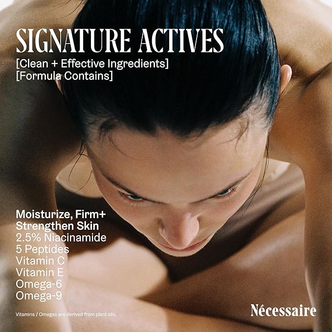 Nécessaire The Body Lotion Eucalyptus – Multi-Peptide Body Moisturizer for Women + Men – Non-Comedogenic Body Lotion with Niacinamide – 450ml/15.2 fl oz