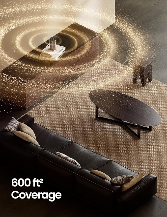 Waterless Essential Oil Diffuser, Rechargeable Scent Diffusers with 3 Mist Levels & Timers, Portable Aromatherapy Diffuser for Home Car Room Studio Office, Desert Titanium