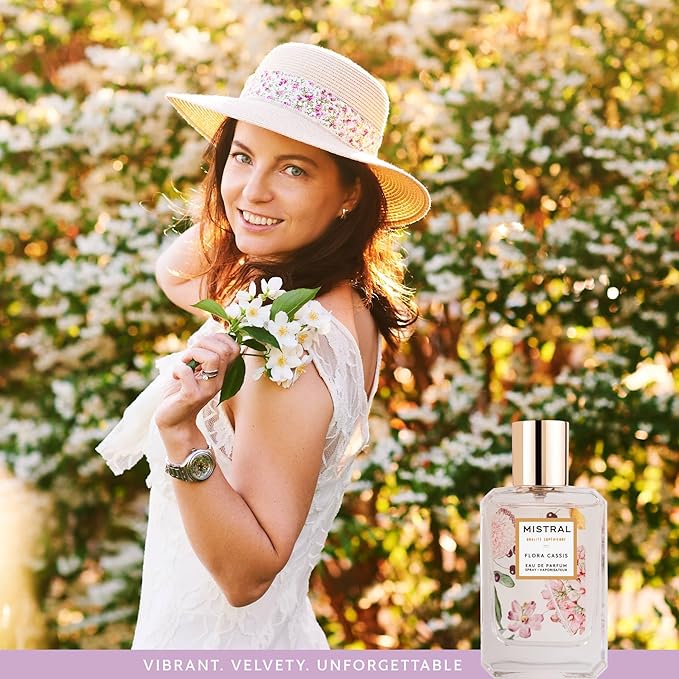 Mistral Flora Cassis Eau de Parfum – Fruity Floral Perfume for Women with Red Fruits, Jasmine & Amber | Paraben-Free, Long Lasting French Luxury Fragrance Spray, Women's Fragrances | 1.7 fl oz