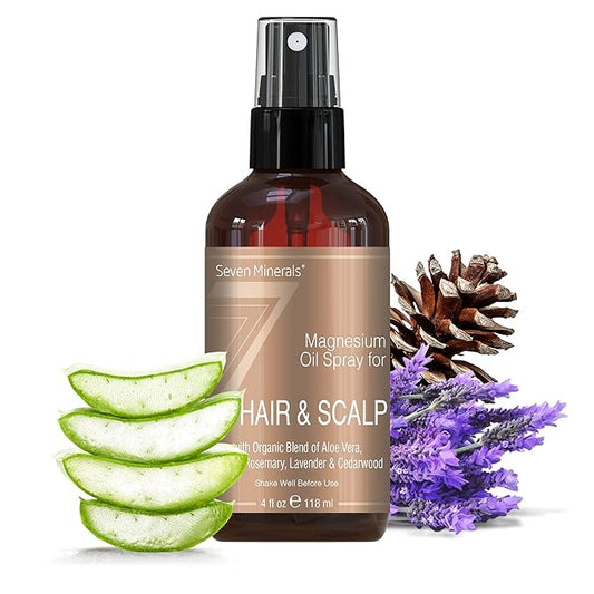 Seven Minerals Anti-hair Loss Treatment - Magnesium Spray for Men and Women | Made in USA - 100 Percent Natural and Organic | eBook Included (New)