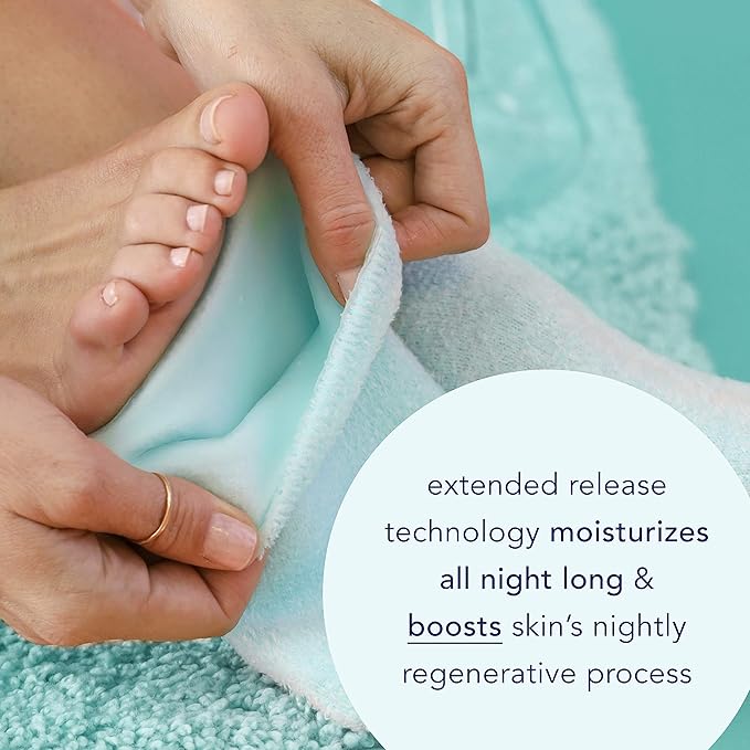 Barefoot Scientist Sleep On It Overnight Moisturizing Gel Socks, Nourish Your Feet (Teal)