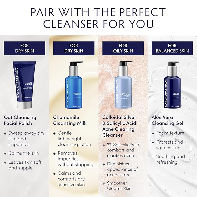 Naturopathica Aloe Vera Cleansing Gel, Facial Cleanser with Aloe Vera and Lavender, Clarifying Face Wash for Men and Women, 4.73 fl oz