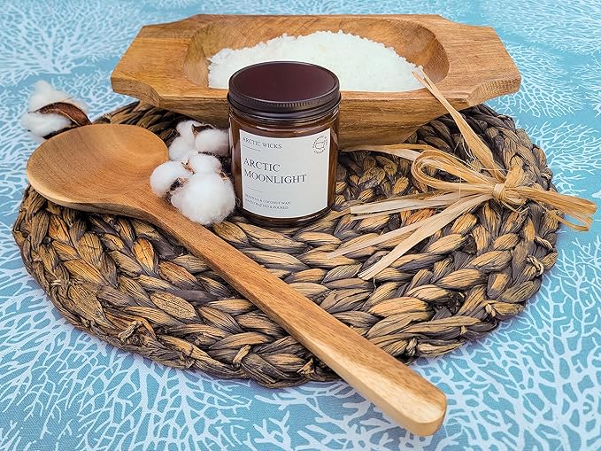 Arctic Wicks Scented Coconut Beeswax Candles | Coconut Beeswax Non Toxic Candle 9oz Amber | Farmhouse Candles Non-Toxic Clean Burn 100% USDA Certified Biobased (Arctic Moonlight)