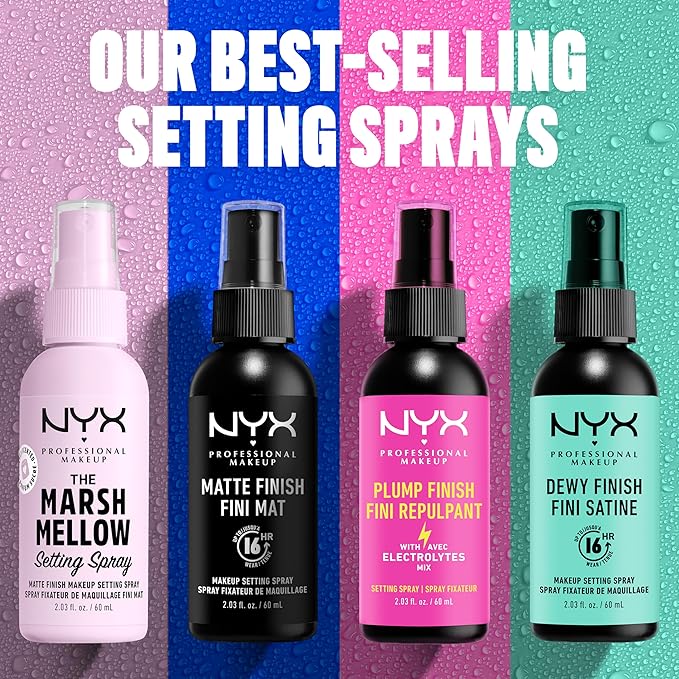NYX PROFESSIONAL MAKEUP Makeup Setting Spray - Matte Finish, Long-Lasting Face Mist for up to 16HR Wear, Vegan Formula
