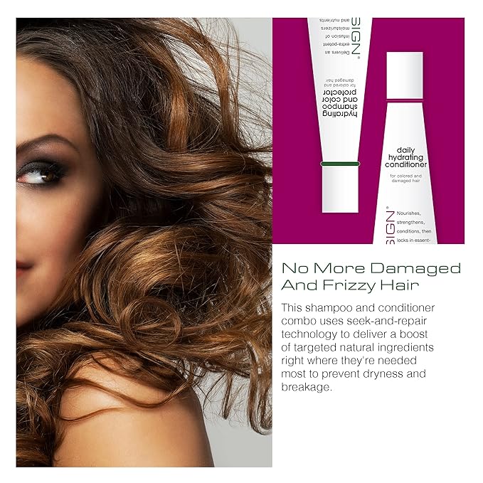 TRI Design Hydrating Shampoo & Conditioner Set - Sulfate Free Shampoo & Conditioner for Dry & Damaged Hair - Protect, Repair, and Moisturize Curly, Straight, Wavy, and Color-Treated Hair - 10.5 Ounce