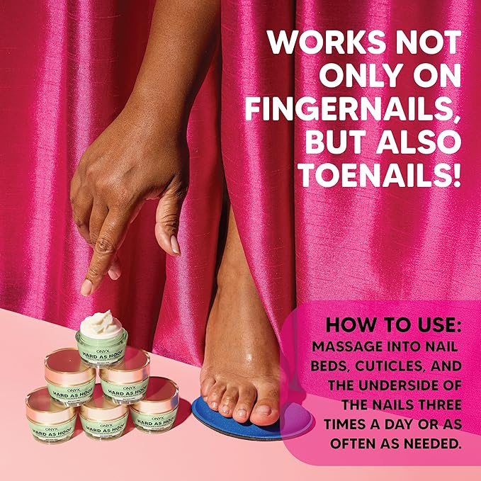Onyx Professional Hard as Hoof Nail Strengthening Cream, Shea Butter Scent - Nail Growth & Conditioning Cuticle Cream Stops Splits, Chips, Cracks & Strengthens Nails, 1 oz
