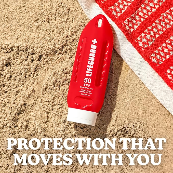 Lifeguard SPF 50 Sunscreen Lotion - Daily Broad Spectrum Face and Body Sunscreen, No White Cast, Hydrating Finish, For All Skin Types, Water Resistant, Reef Safe - 8 fl. oz.