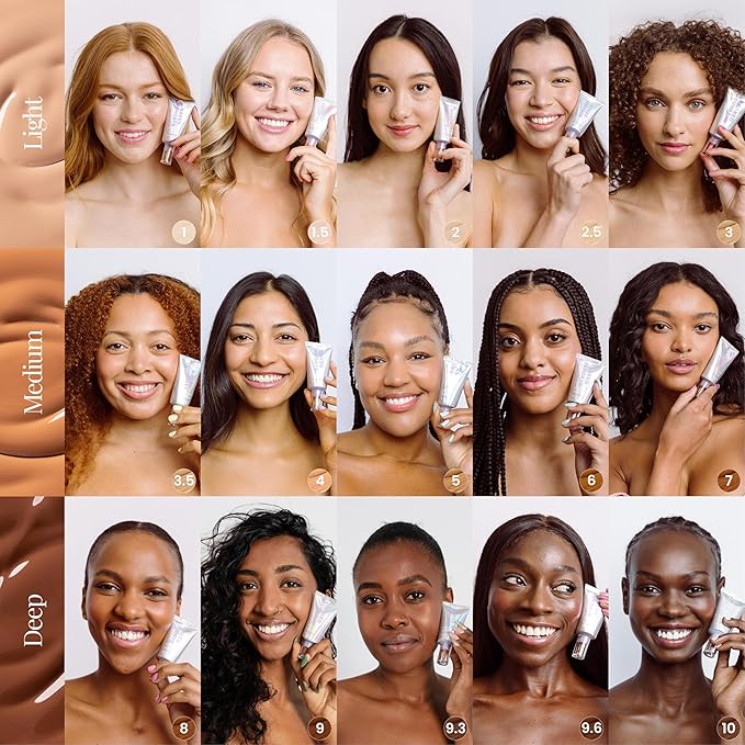 Naked Sundays BeautyScreen™ SPF 50 Mineral Peptide Foundation Tint – 2-in-1 Skin Tint & Mineral Sunscreen | Radiant, Buildable Coverage, Acne-Safe, Infused with Peptides (9.6. Rich Neutral, 1.01 oz)