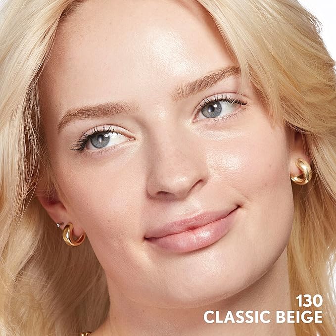 COVERGIRL Clean Invisible Foundation Makeup, Dewy & Glowy Natural Finish, Buildable Coverage, Skin-Like Smooth Look, Vegan, Classic Beige, 1oz (Pack of 2)