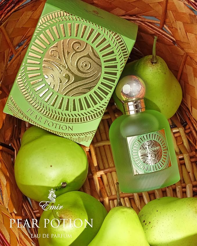 Paris Corner | Pear Potion EDP 3.4 Fl Oz | Unisex Pear Perfume from the Emir Series with Fruity Notes Fragrance