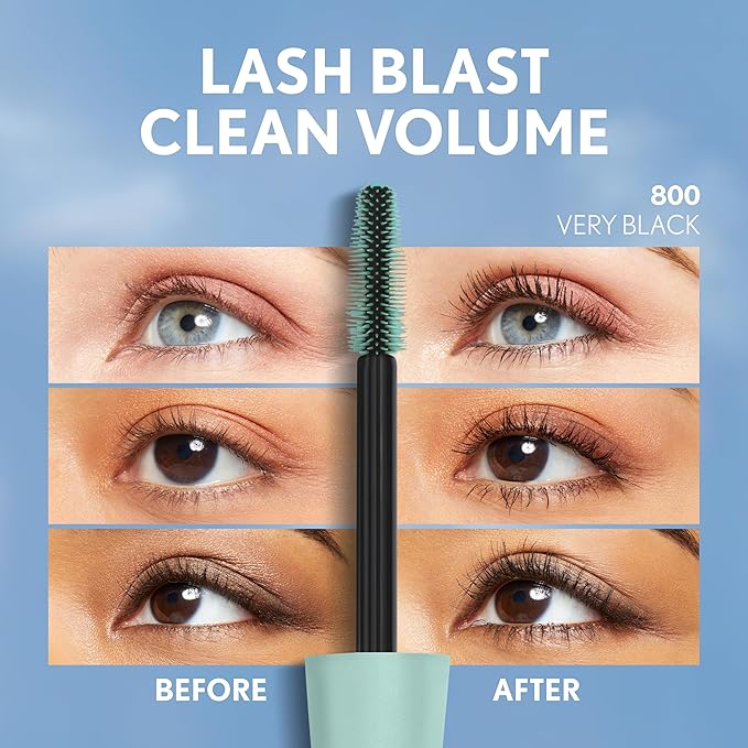 CoverGirl Lash Blast Clean Volume Mascara, Vegan Formula, Volumizing, Smudge-Proof, Black, 1 Count
