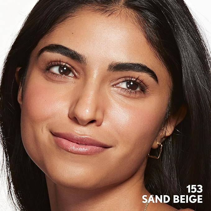 COVERGIRL Clean Invisible Foundation Makeup, Dewy & Glowy Natural Finish, Buildable Coverage, Skin-Like Smooth Look, Vegan, Sand Beige, 1oz