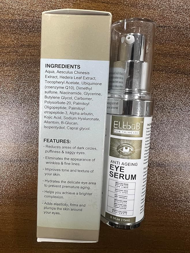 Anti Ageing Eye Cream - Anti Wrinkle Eye Serum for Puffy Eyes, Dark Circles, Eye Bags, Crows Feet, Wrinkles,Reduces Wrinkles Saggy Skin Puffy Eyes