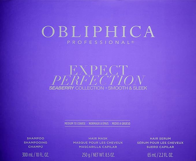 Obliphica Expect Perfection Sleek & Smooth Seaberry Collection - Unleash the Power of Effortlessly Sleek and Smooth Hair, Radiating with Health, Elegance, and Unmatched Brilliance.