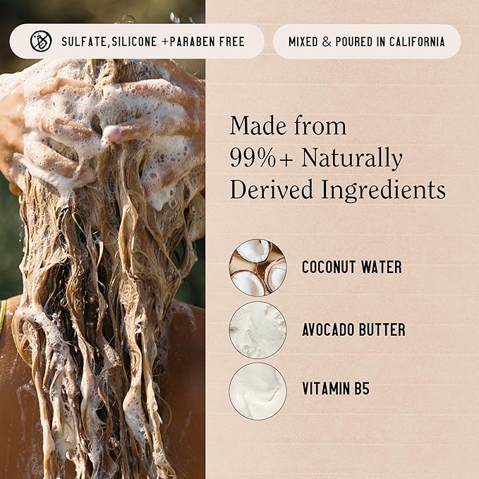 California Naturals Conditioner with Coconut Milk, Vitamin E for Dry Hair & Scalp Care in Women & Men, Natural, Vegan, Paraben & Sulfate Free, Color Safe Conditioner, All Hair Types, 20 fl oz